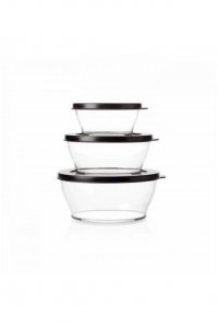 Tupperware Royal 3 Lü saklama ve Sevis Seti ( 2.40 lt, 1.35 lt, 990 ml)