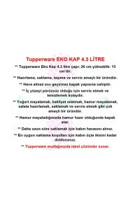 Tupperware Eko Saklama Kabı 4.3 Lt