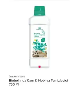 Biobellinda Cam Ve Mobilya Temizleyicisi 750 ml