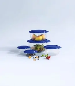 Tupperware Crystal Set of 5 Night Blue