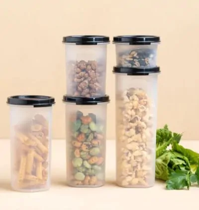 Tupperware Oval 5' Clear Bags & Grocery Storage Caps
