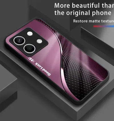 Xiaomi Redmi Serisi Uyumlu Mat Siyah Gradyan Cam Telefon Kılıfı – Şık & Koruyucu Tasarım