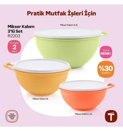 Tupperware Miksim Set - 4.5L, 3L, 1.4L | Durable & Practical Storage Containers