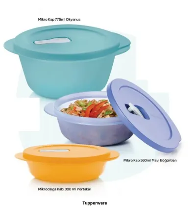 Tupperware Micro Oval Container 3-Piece Set – Safe & Convenient Microwave Use!