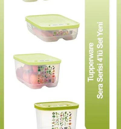 Tupperware Sera Lime Set – 4.4 Lt, 800 ml and 2 Pieces of 1.8 Lt