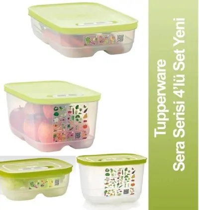 Tupperware Sera Lime Set – 4.4 Lt, 800 ml and 2 Pieces of 1.8 Lt