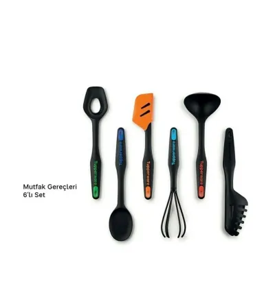 Tupperware Peri 6-Piece Cooking Utensil Set | Heat-Resistant & Ergonomic Design