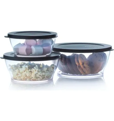 Tupperware Royal 3 Lü saklama ve Sevis Seti ( 2.40 lt, 1.35 lt, 990 ml)