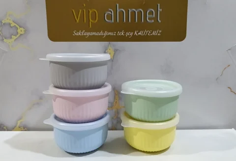 Vip Ahmet Vakumlu Saklama Kabı 300 ml – 5’li Set
