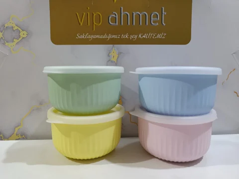 Vip Ahmet Vakumlu Saklama Kabı 500 ml – 4’lü Set