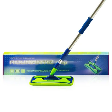 Greenway Mop Yer ve diğer yüzeyler için iki mikrofiber paspas başlıkları ile üniversal mop