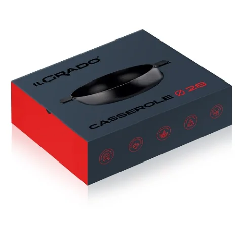 IL GRADO Kızartma Tavası Ø28 cm – Elmas Kaplamalı, 3 L, Döküm Alüminyum